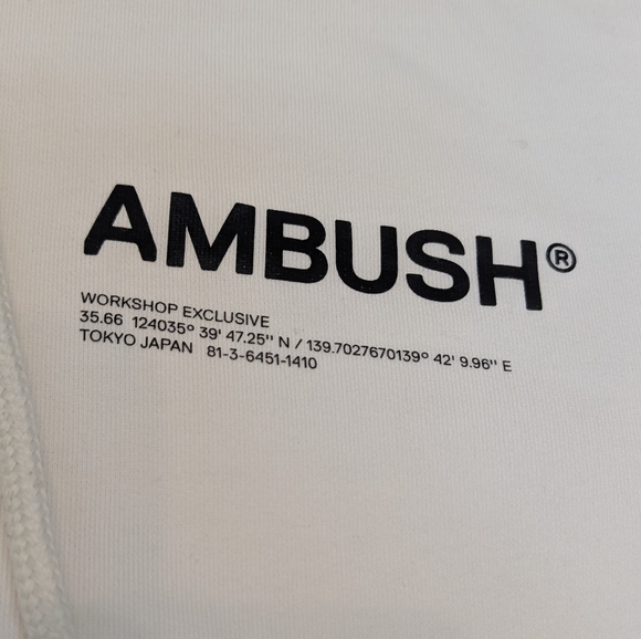 Ambush Tokyo Workshop Exclusive Hoodie White Men's Size Small Made in Portugal - Picture 3 of 11